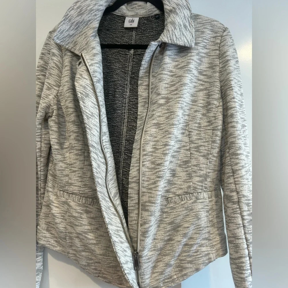 Cabi Women's Heathered Gray Neo Jacket Front Zip Style #5102 Size Medium - Picture 4 of 10